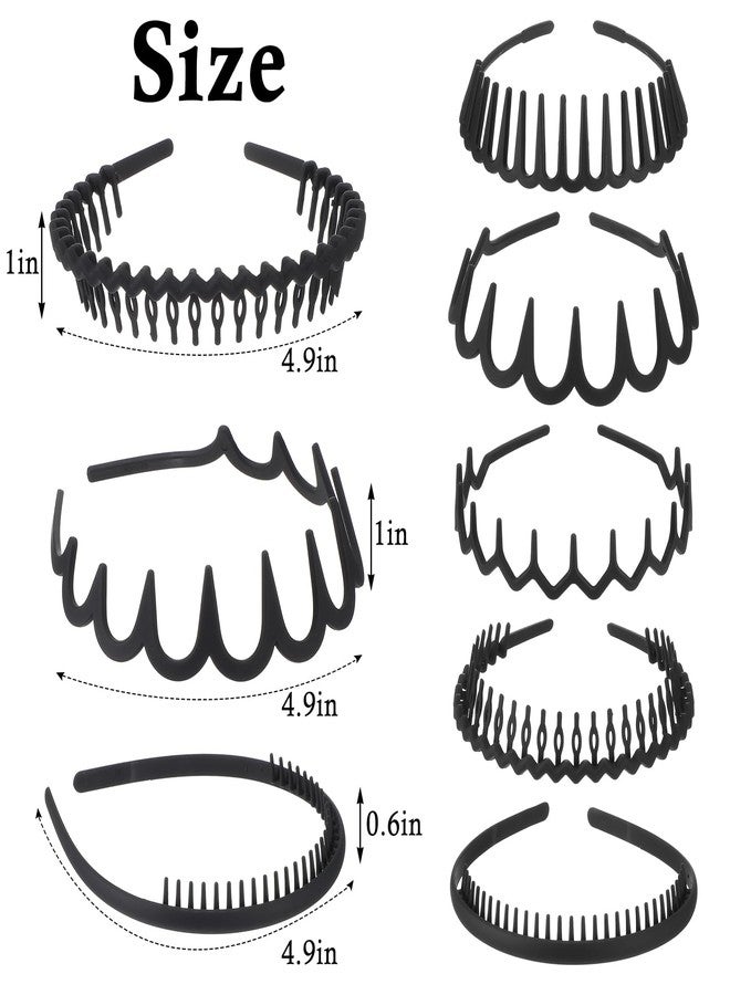 Hpmjz 5 Pcs Headband with Teeth Plastic Non-Slip Headband with Wavy Teeth Zigzag Headbands Fashion Effortless Hairband Accessory Shark Teeth Hair Comb Zig Zag Hair Hoop for Women Girls Men - Image 2